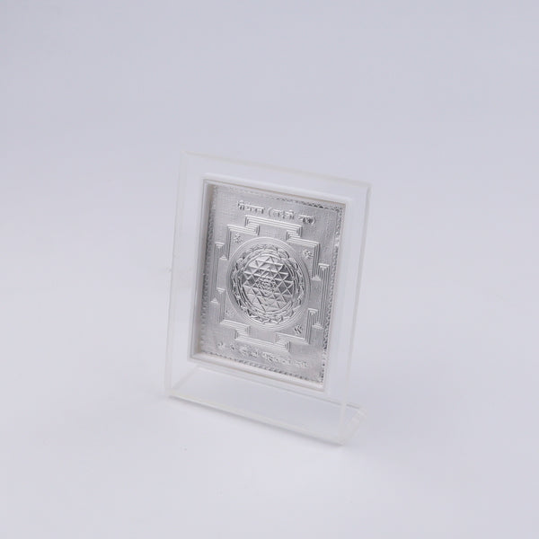 White display stand for Silver Laxmi Yantra