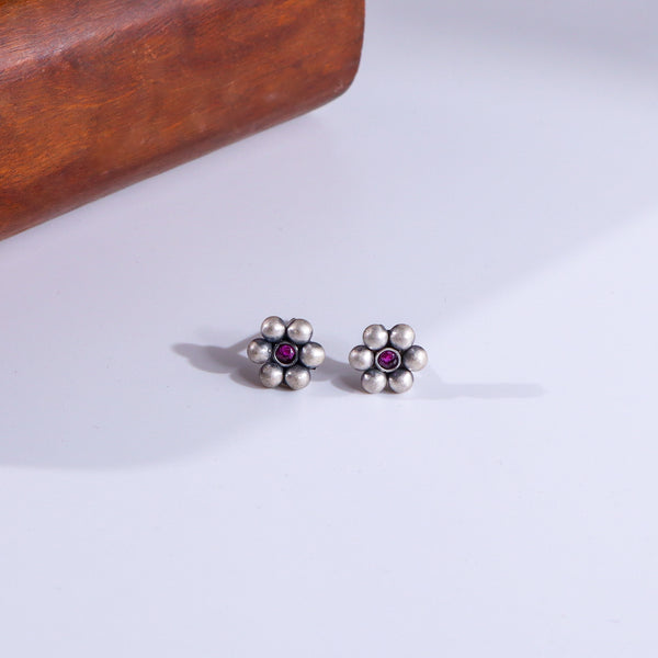 Pink Stone Kudi Earrings - Medium
