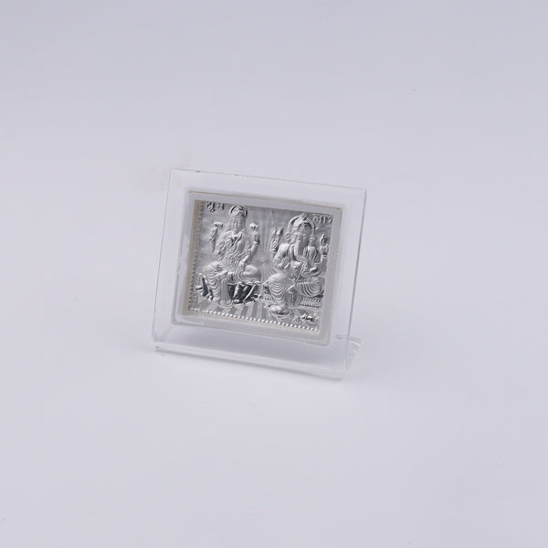 Silver Lakshmi Ganpati small frame display for Diwali and housewarming