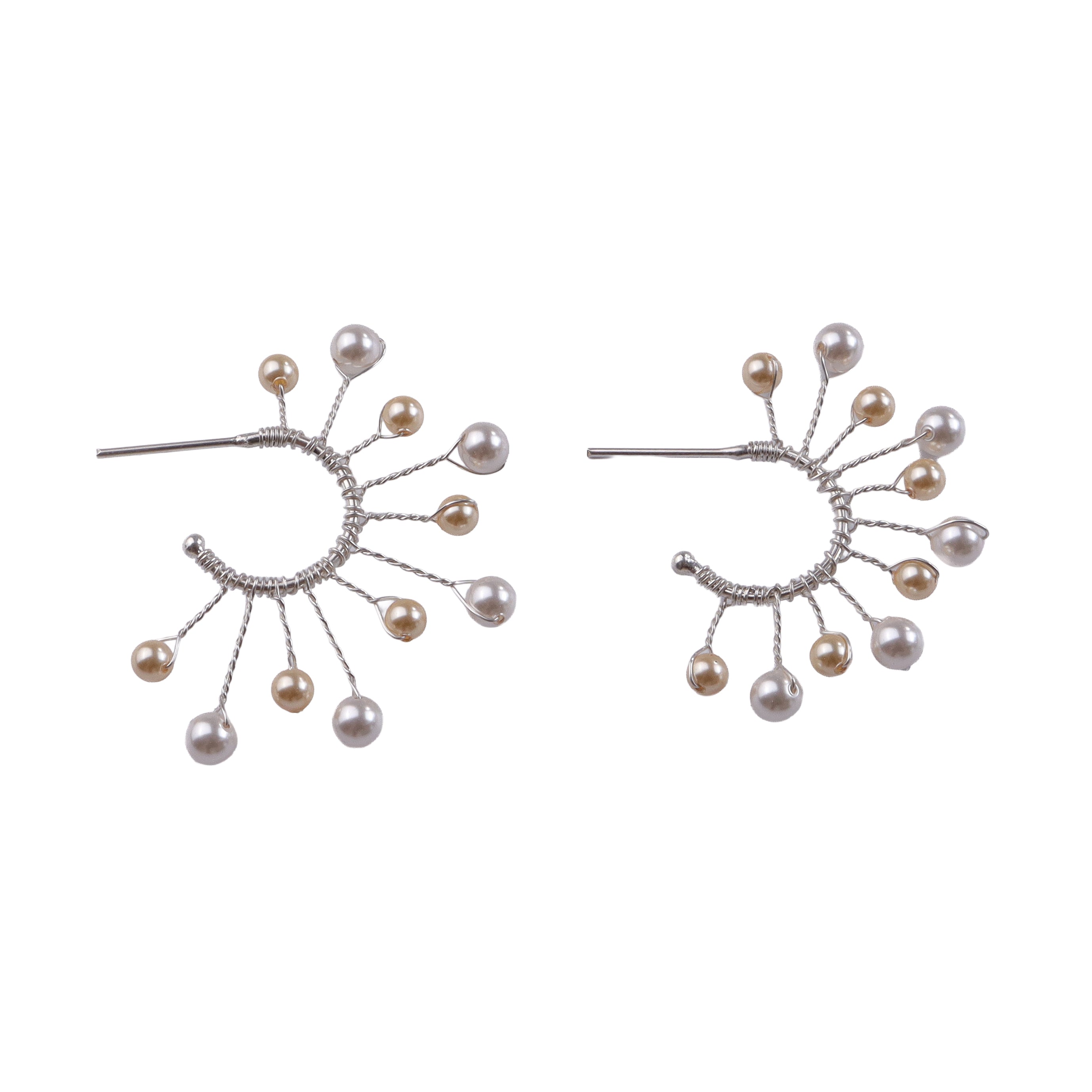 Golden & White Pearl Snowflake Hoops (Project Handmade)
