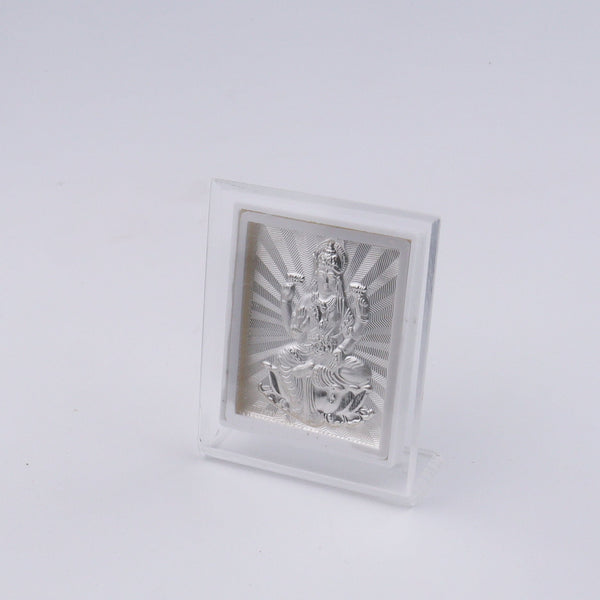 Silver Lakshmi deity frame for spiritual gift