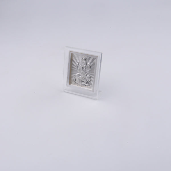 Silver Lakshmi deity frame for Diwali gift