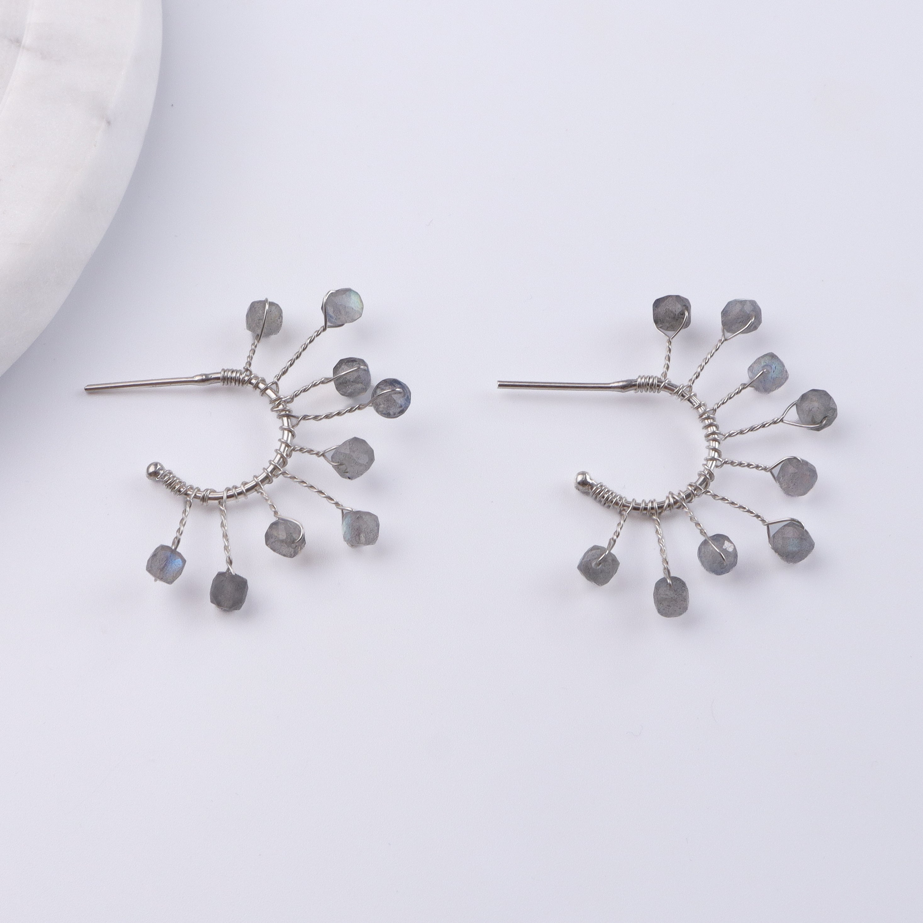 Labradorite Snowflake Hoops (Project Handmade)