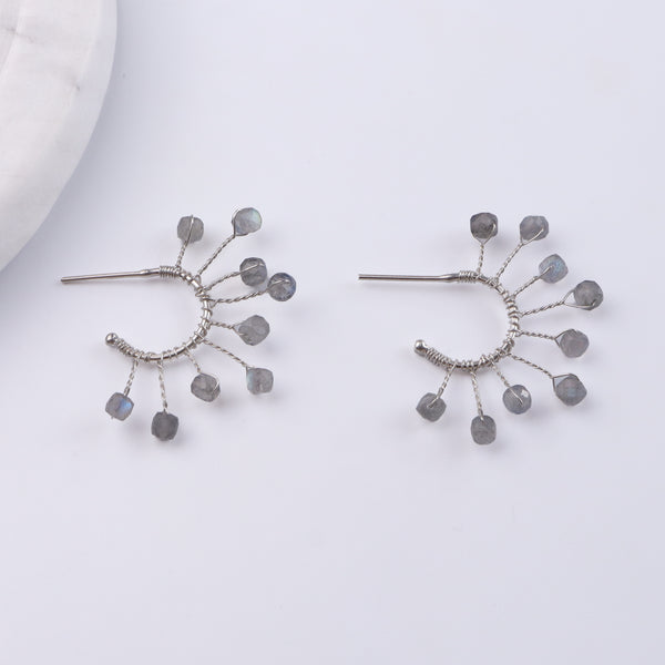 Labradorite Snowflake Hoops (Project Handmade)