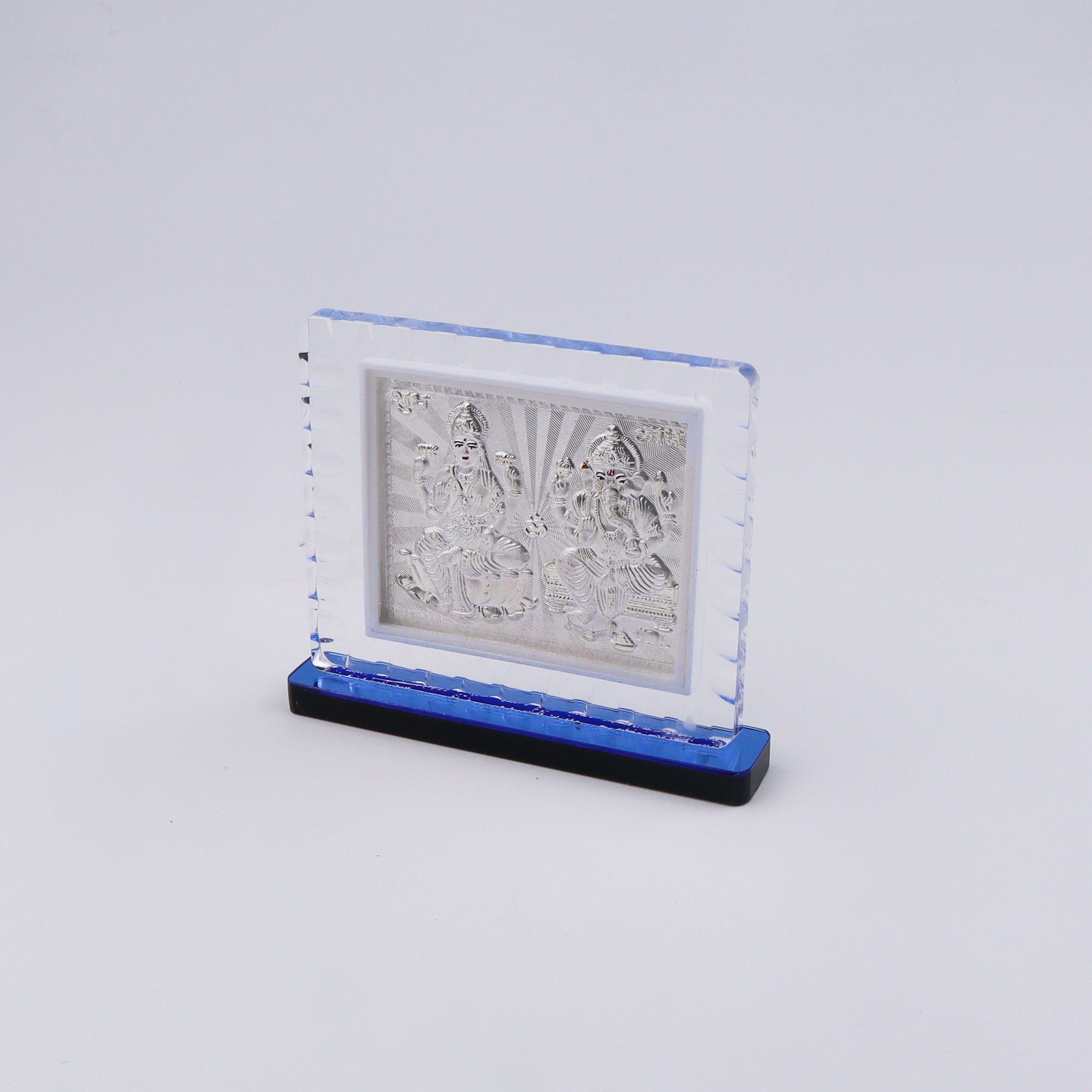 Silver Lakshmi and Ganpati Frame (Medium)