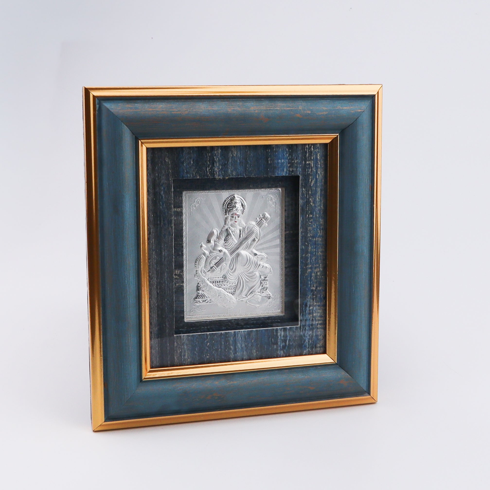 Silver Saraswati Devi Frame (Big )