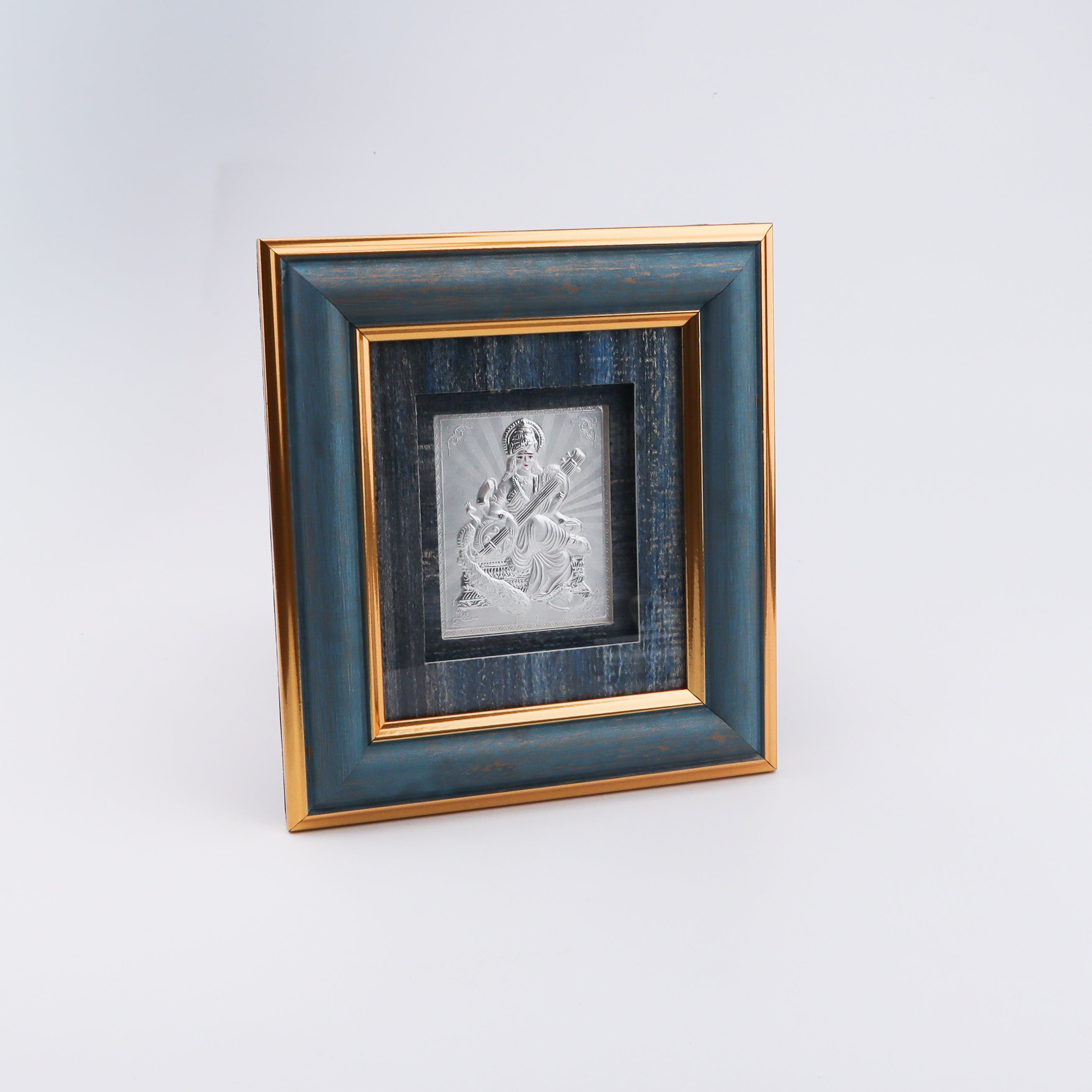 Silver Saraswati Devi Frame (Big )