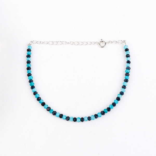 Blue Jade & Dark Blue Jade Bracelet