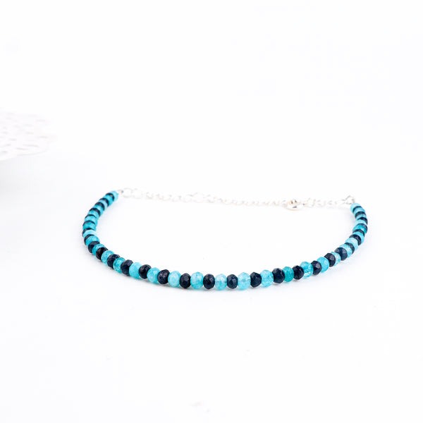 Blue Jade & Dark Blue Jade Bracelet