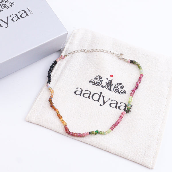 Tourmaline Anklet | 92.5 Sterling Silver