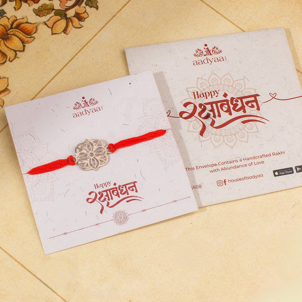Silver Laser cut Rakhi