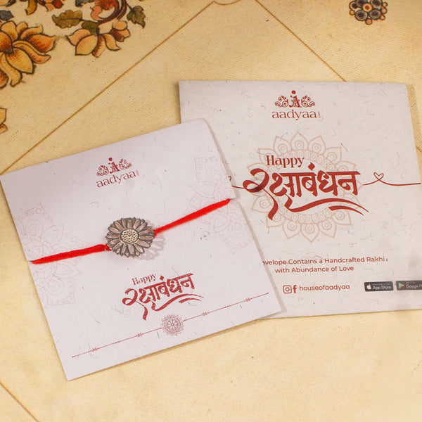 Handmade Silver Rakhi: Gulbahaar