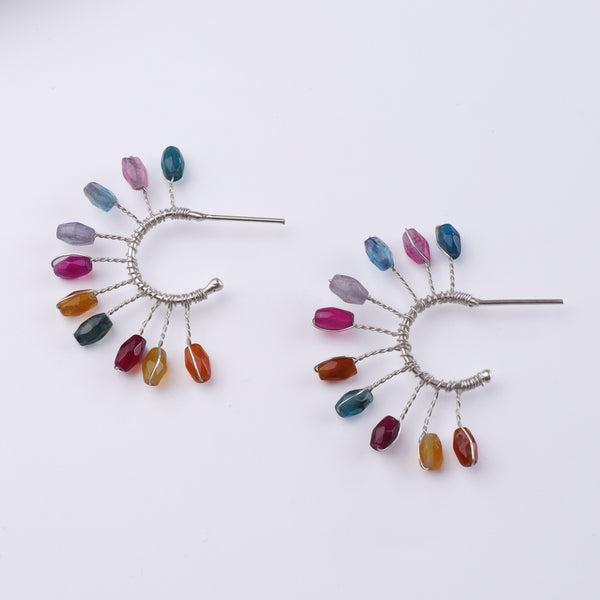 Multicolor Agate Hoops (Project Handmade)