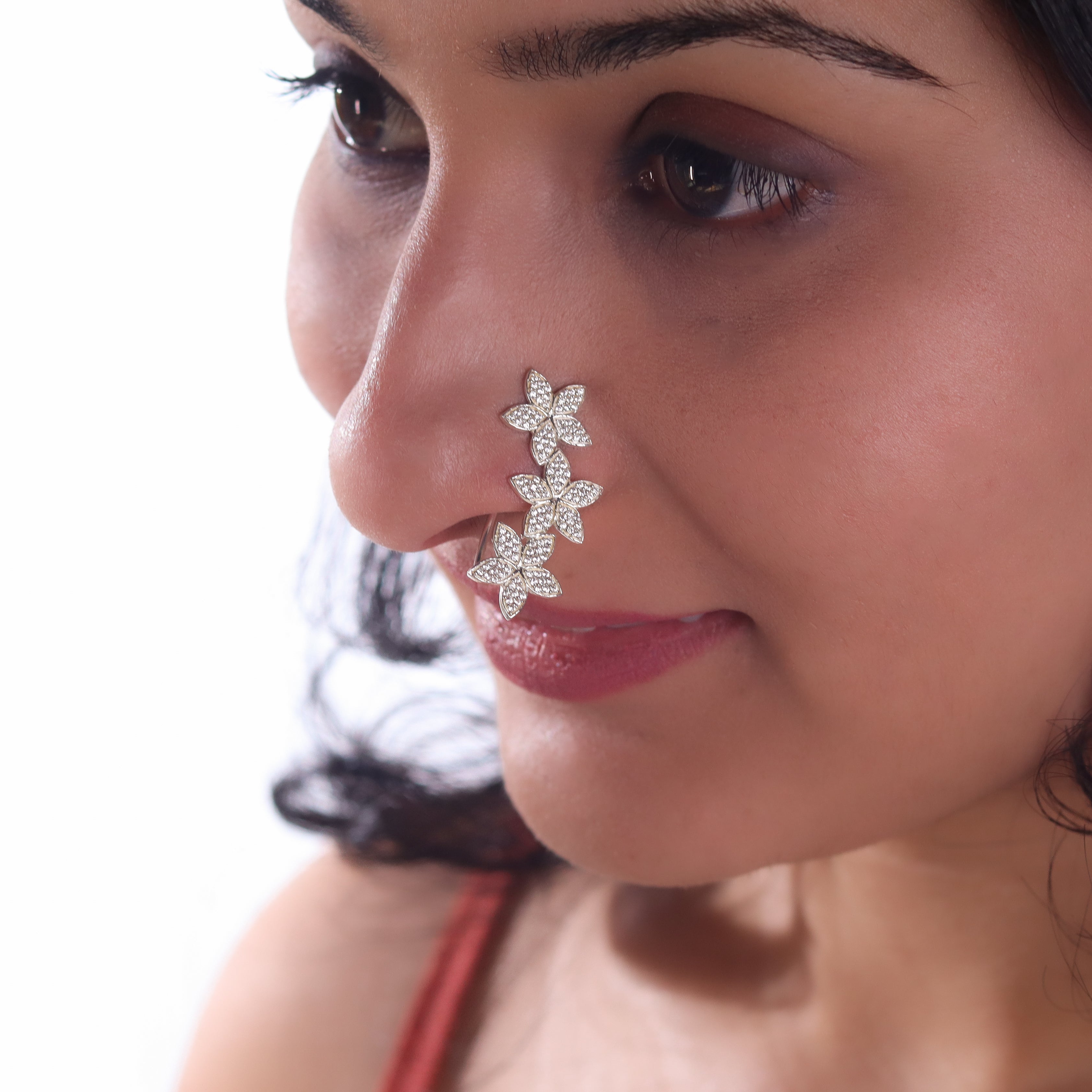 CZ Flower Nath Clipon (Big)