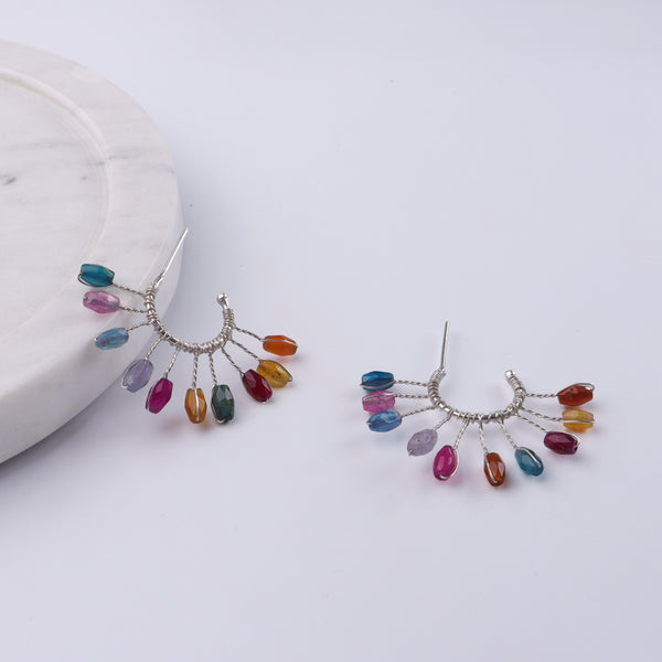 Multicolor Agate Hoops (Project Handmade)