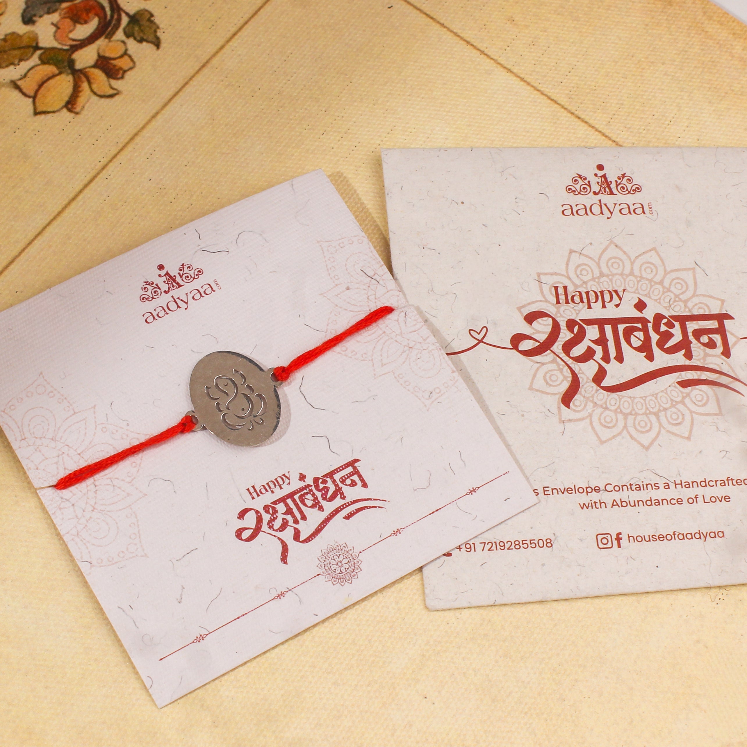 Handcrafted Silver Rakhi: Ganesh