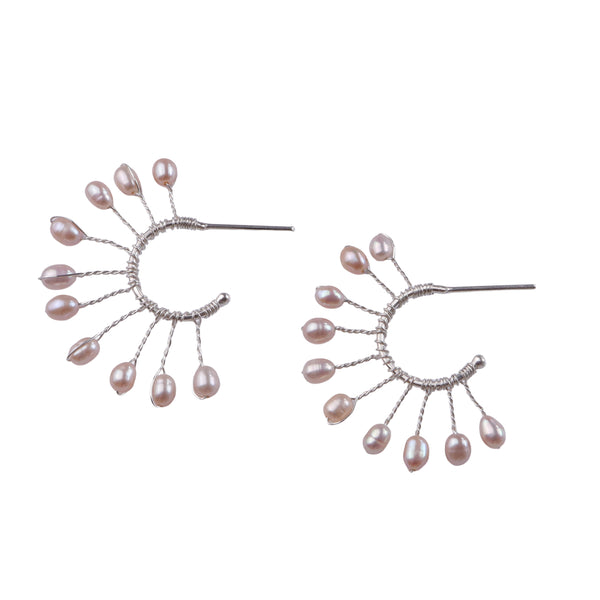 Rice Pearl Snowflake Hoops (Project Handmade)