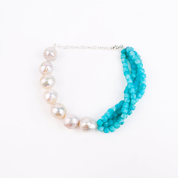 Amazonite & Pearl Bracelet