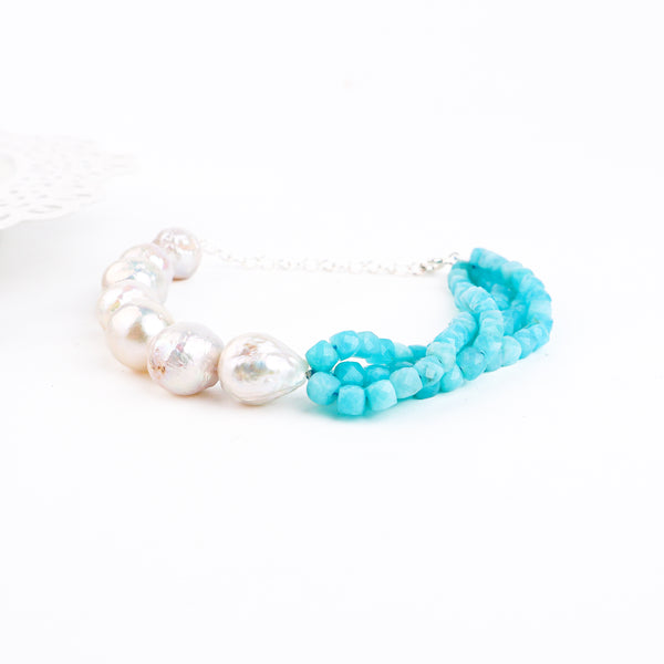 Amazonite & Pearl Bracelet