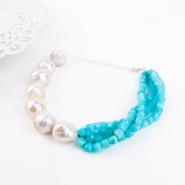 Amazonite & Pearl Bracelet