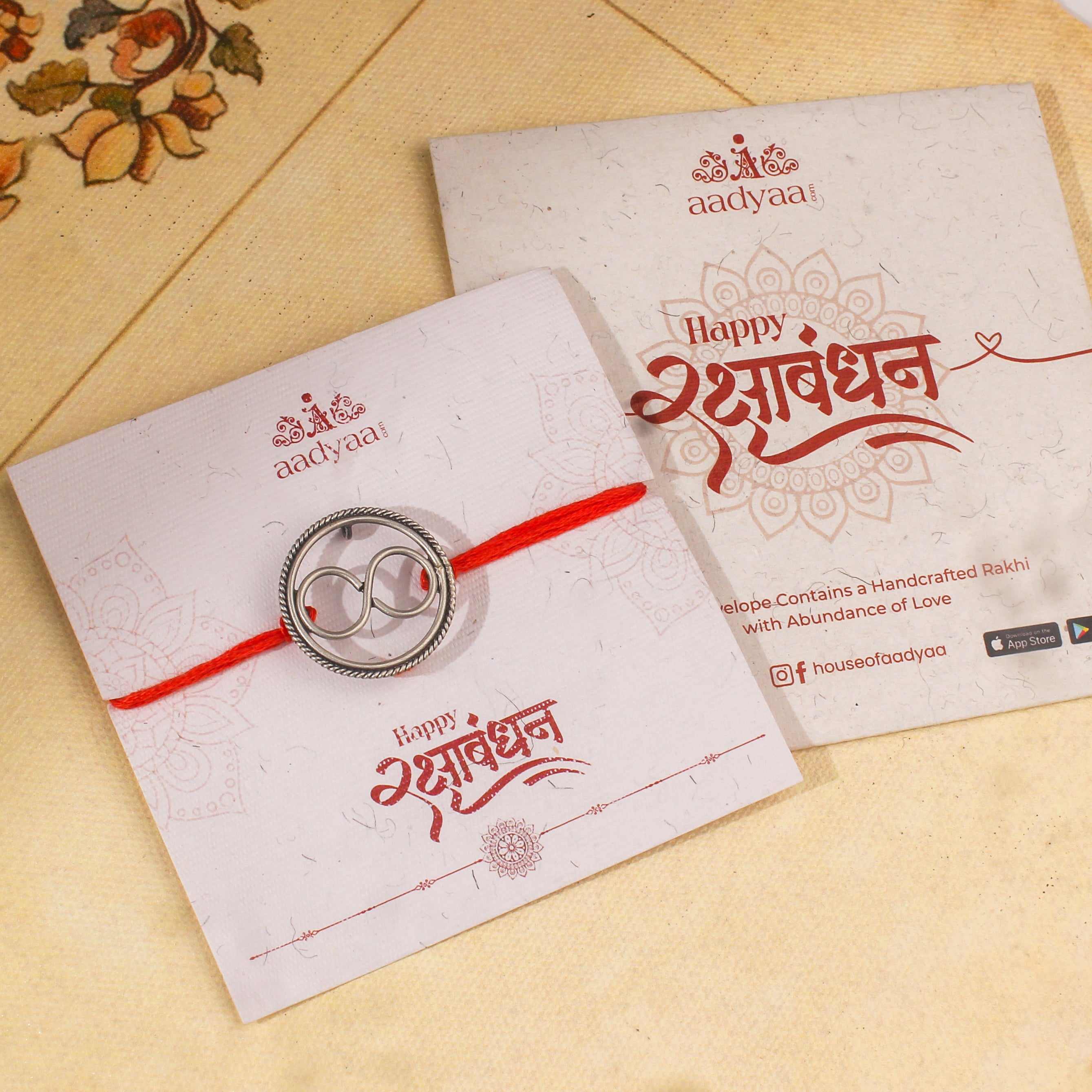 Handcrafted Silver Rakhi/Pendant: Infinity