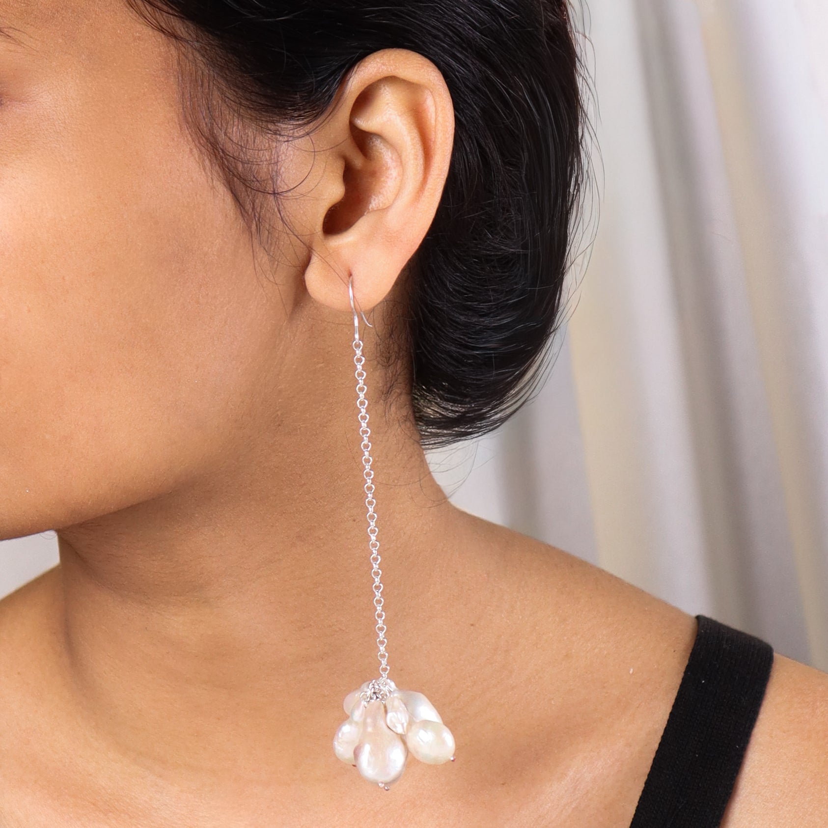 Luxe Bunch Earring - Baroque Pearls