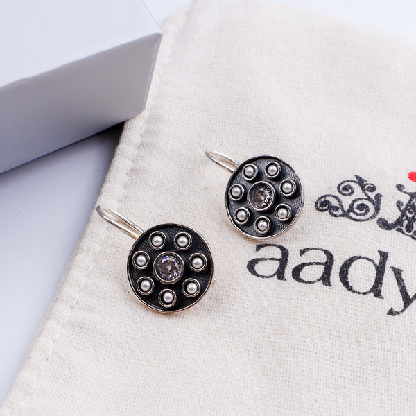 Moha Maya Pearl earrings | CZ | 92.5 Silver