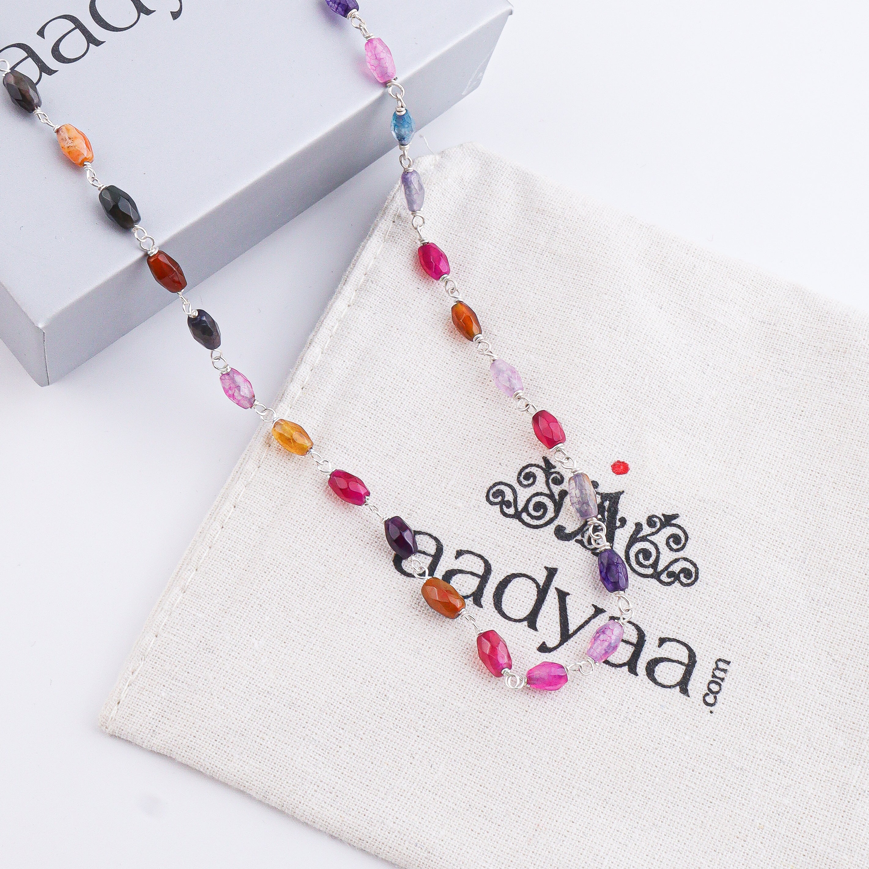 Multicolor Agate Ganthan | 92.5 Silver