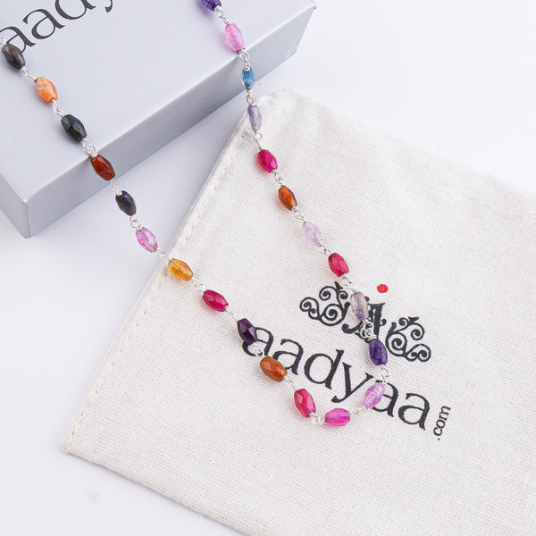Multicolor Agate Ganthan | 92.5 Silver