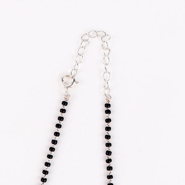 Silver Vatee String Mangalsutra with Coral