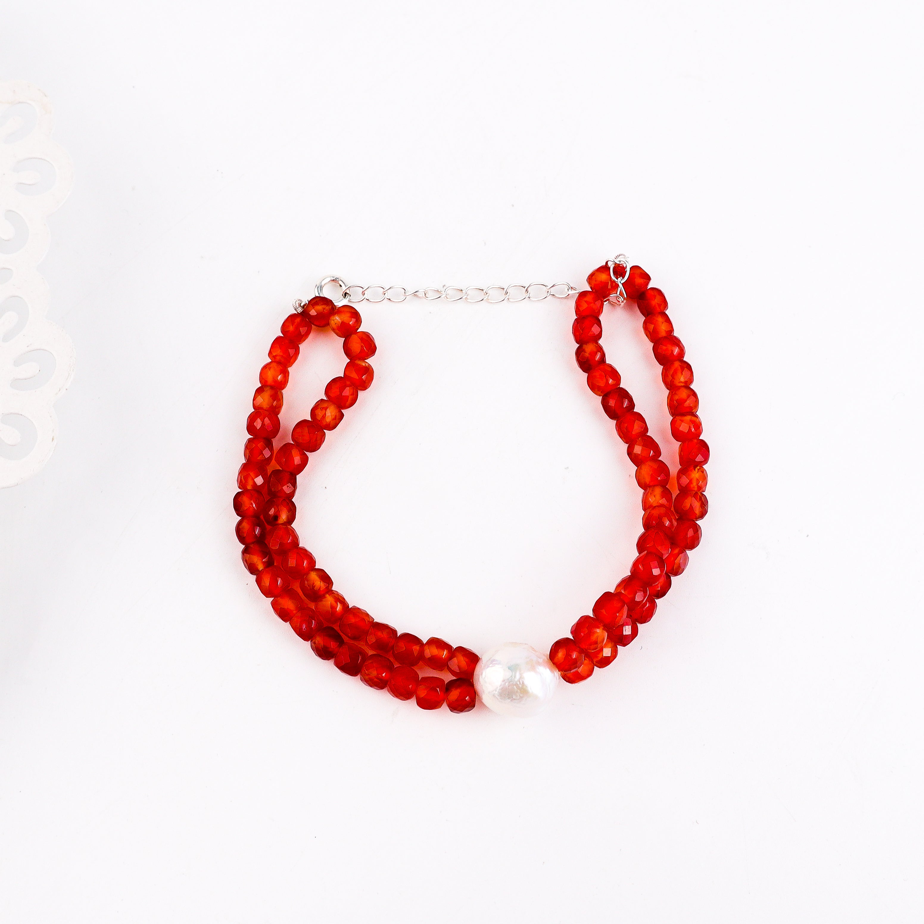 Carnelian & Pearl Bracelet