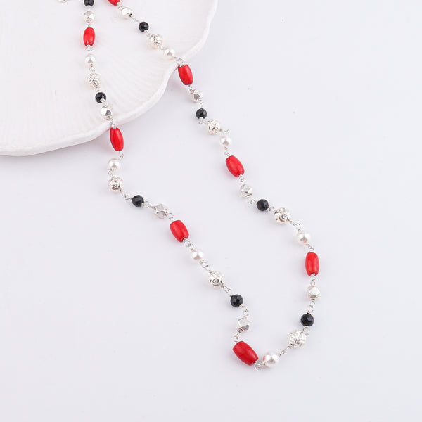 One Layer Coral, Pearl, Mohanmaal Bead, Ashtapailu & Black Spinel Ganthan