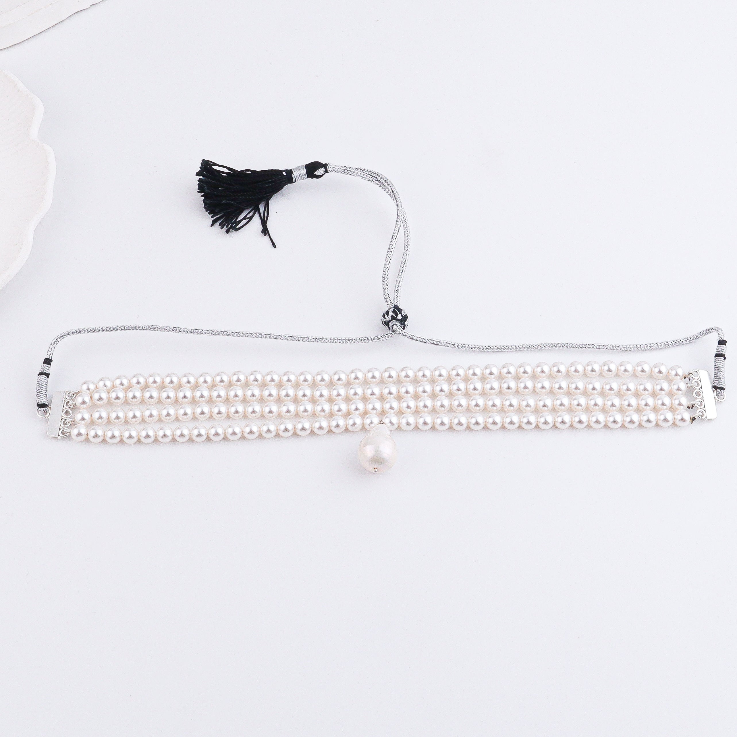 Four Layer Pearl Baroque Pearl Latkan Choker