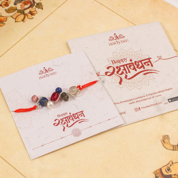 Multicolour Stone Wrapped Rakhi (Project Handmade)