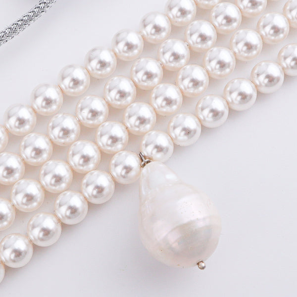 Four Layer Pearl Baroque Pearl Latkan Choker