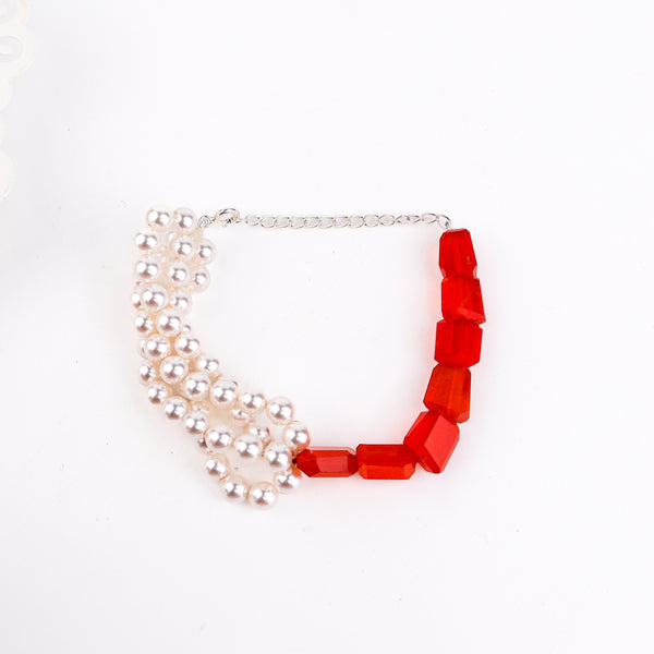 Carnelian & Fresh Water Pearl Bracelet