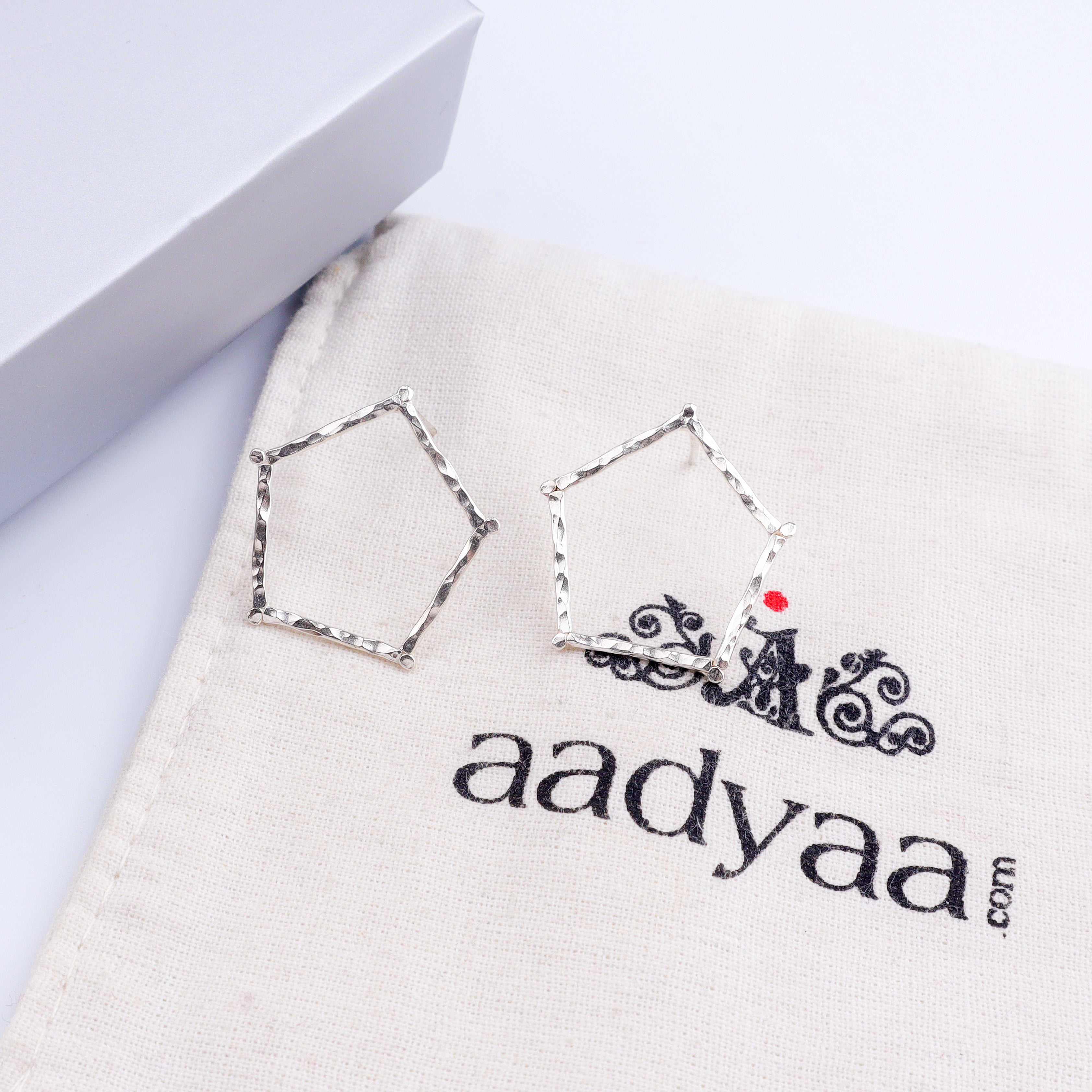 Handmade Hexagonal Earring (Hammered)