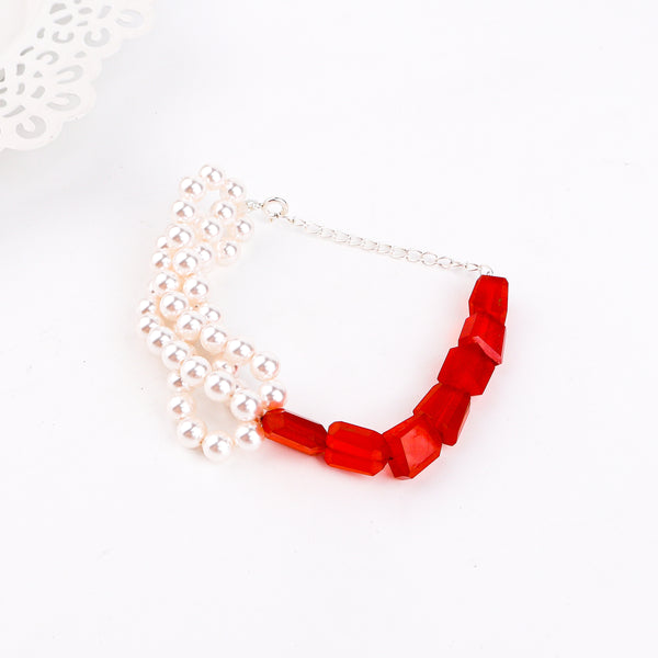 Carnelian & Fresh Water Pearl Bracelet