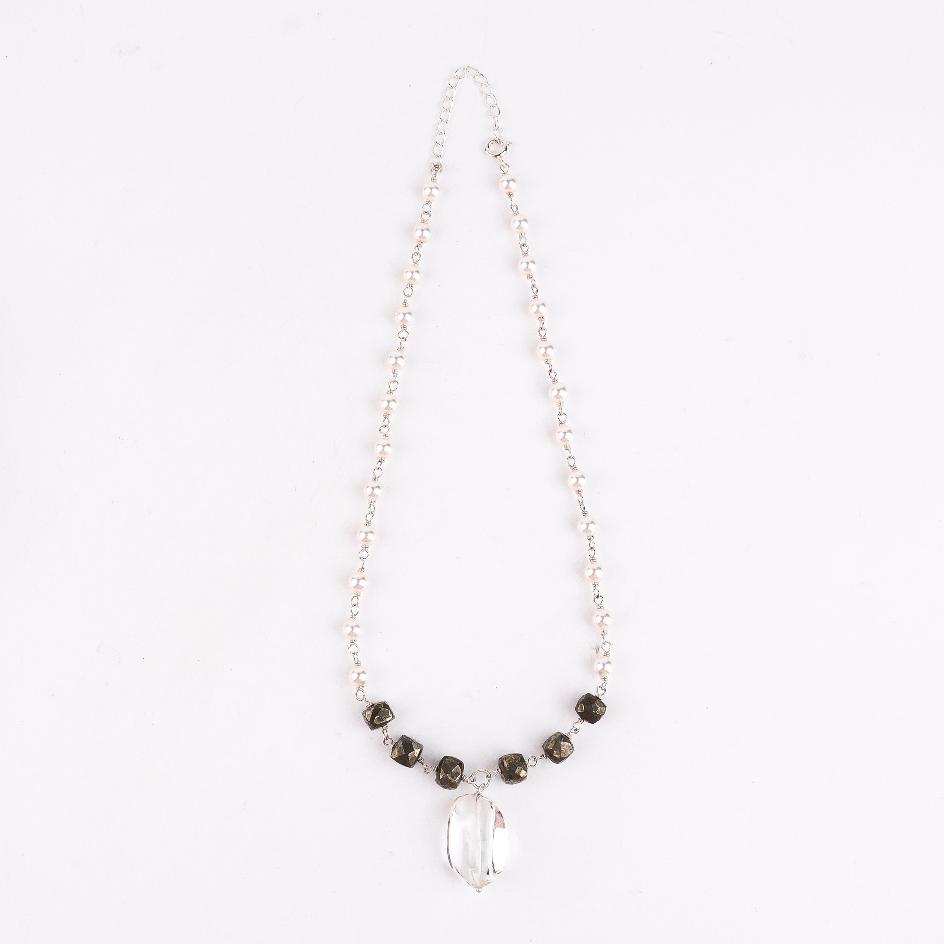 Multicolour Stone Necklace with Pearl Ganthan