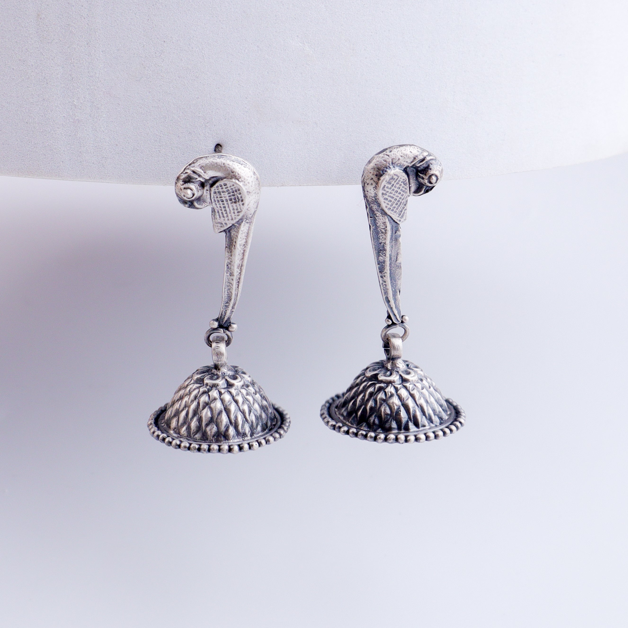 Silver Parrot Jhumki