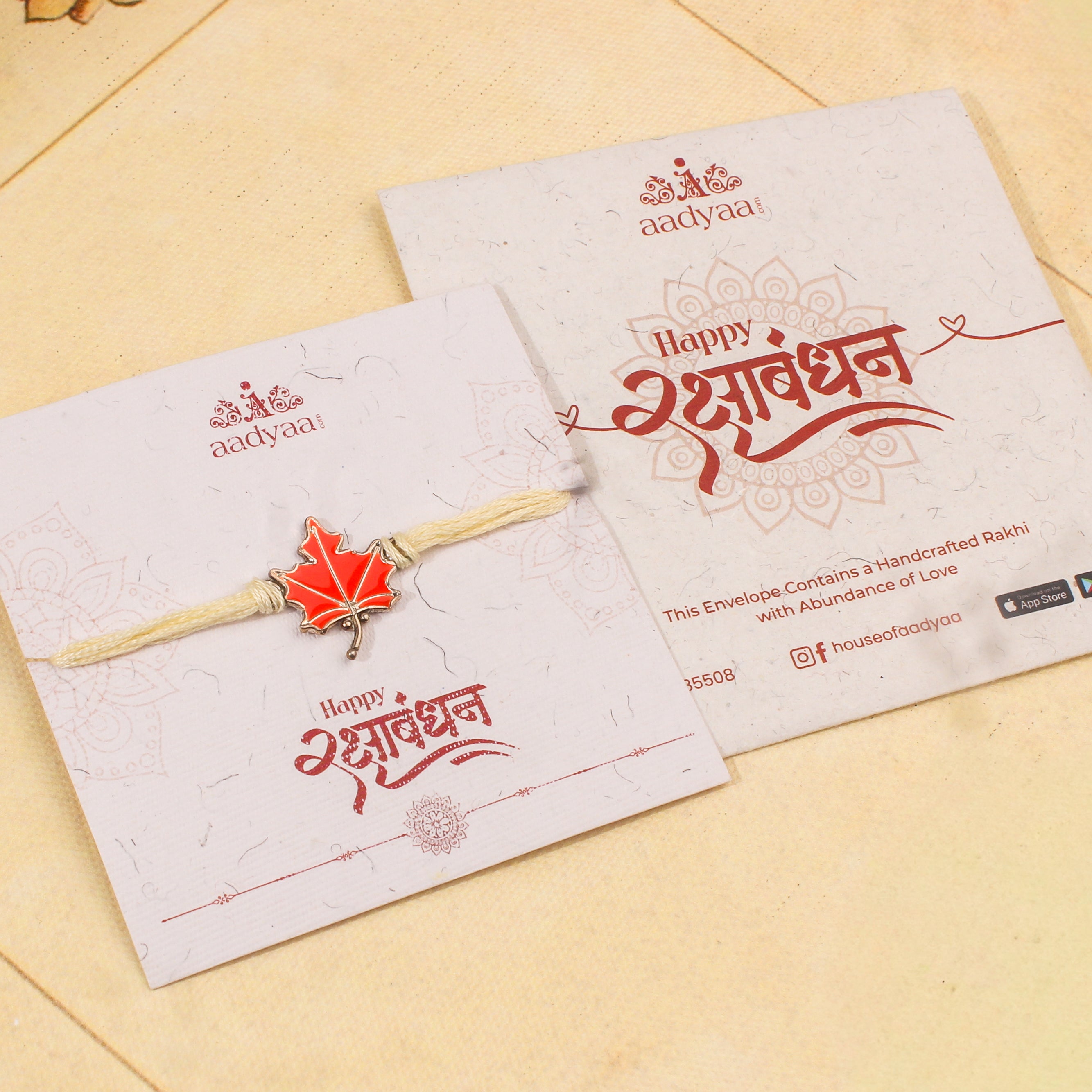 Silver Meenakari Leaf Rakhi