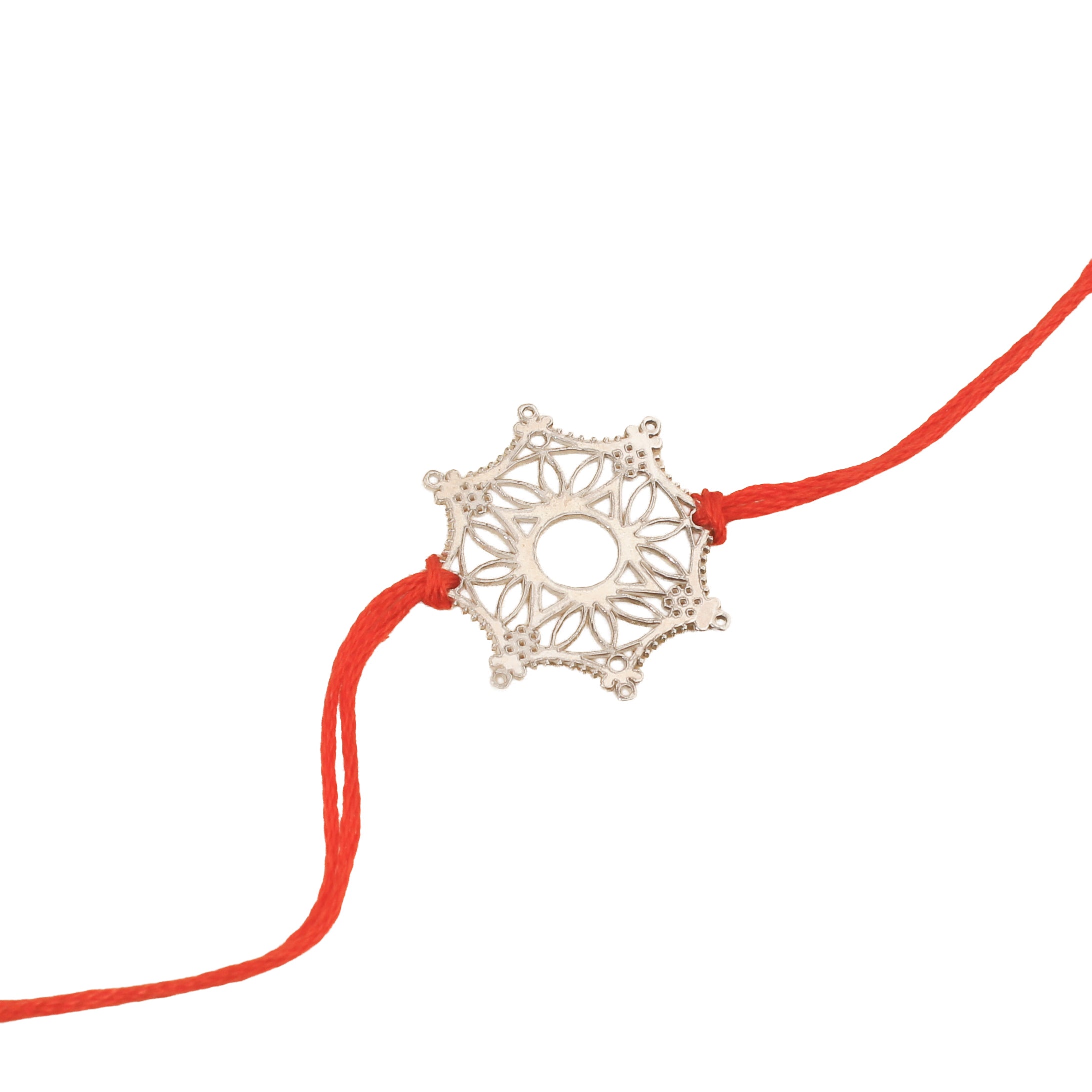 Silver Laser Cut Snowflake Rakhi