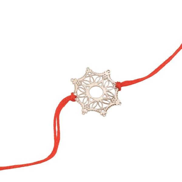 Silver Laser Cut Snowflake Rakhi