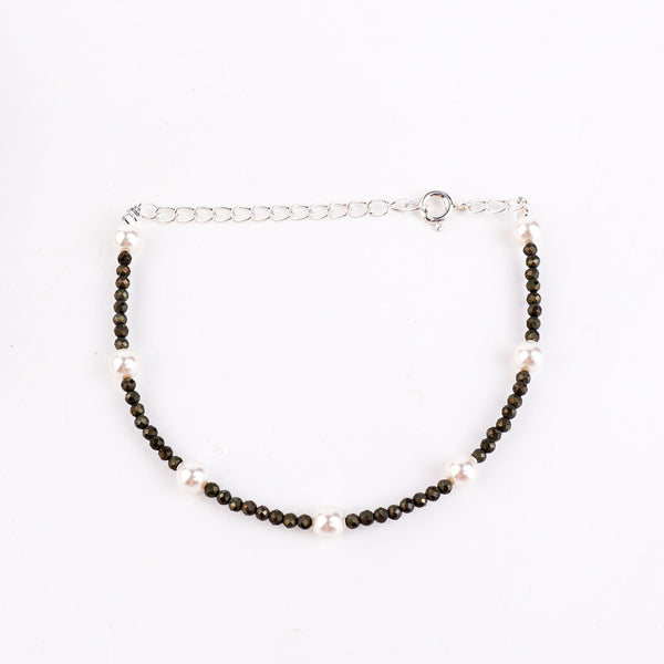 Pyrite & Pearl Bracelet
