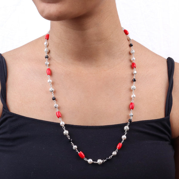 One Layer Coral, Pearl, Mohanmaal Bead, Ashtapailu & Black Spinel Ganthan
