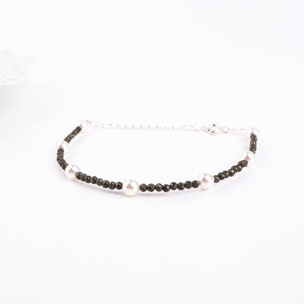 Pyrite & Pearl Bracelet