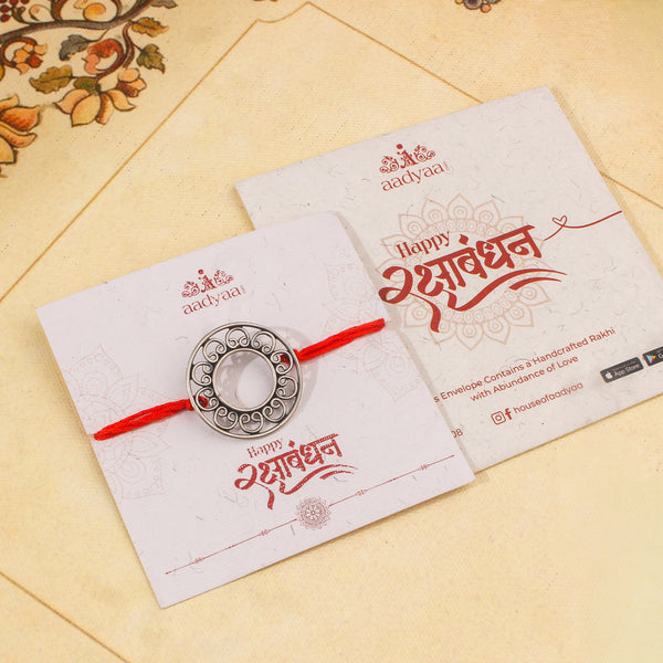 Silver Round Rakhi/Pendant