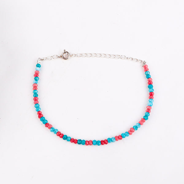 Pink Jade & Blue Jade Bracelet