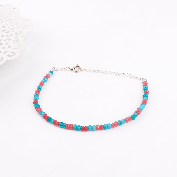 Pink Jade & Blue Jade Bracelet