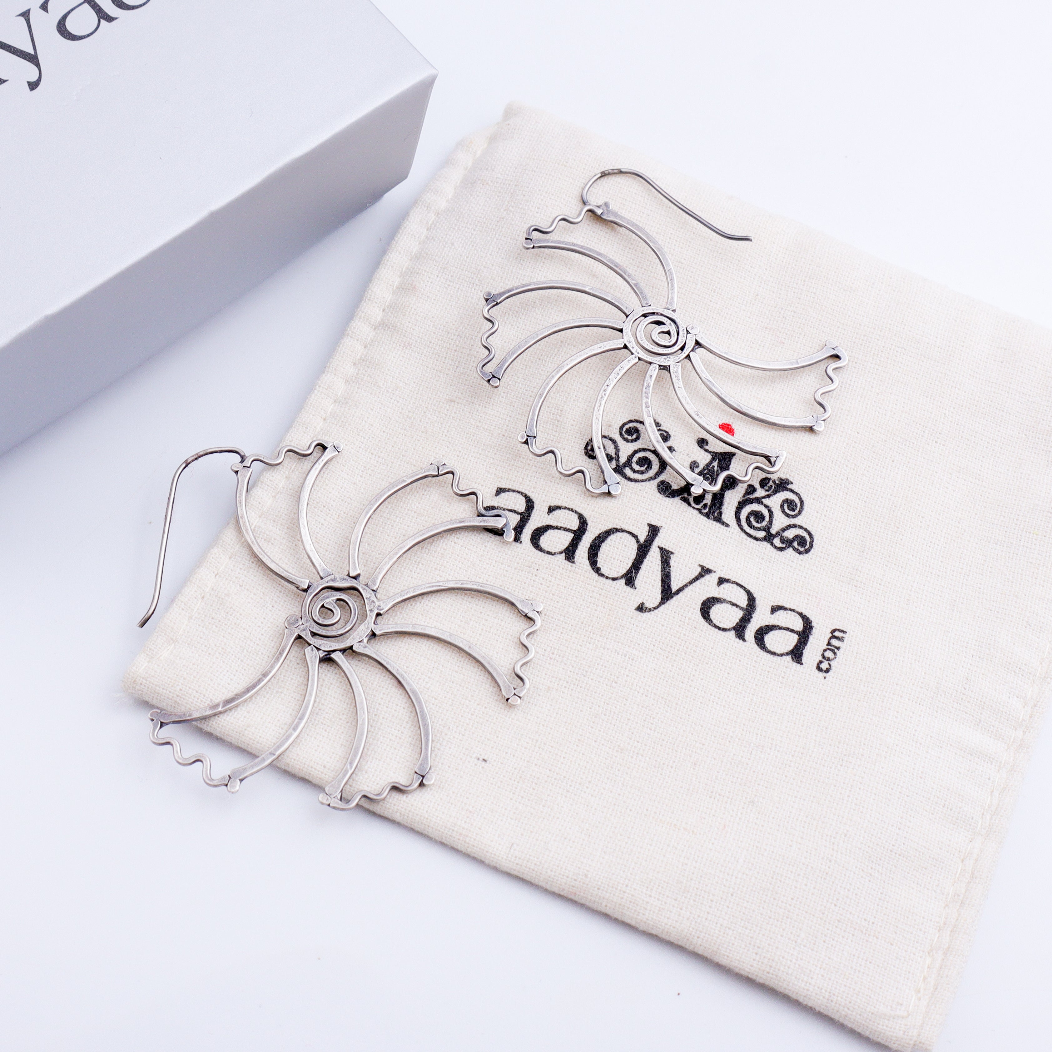 Gulmohar Hammered Earring: Hook Style